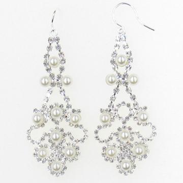 Vieste Rosa Vieste Fashion Pearl Brass Drop Earrings