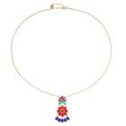 Liz Claiborne Womens Multi Color Flower Pendant Necklace