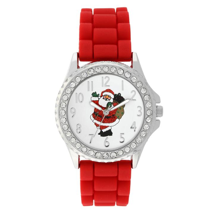 Holiday Whimsy Womens Red Strap Watch-18120