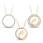 Womens 3-in-1 Cubic Zirconia 18k Gold Over Silver Necklace