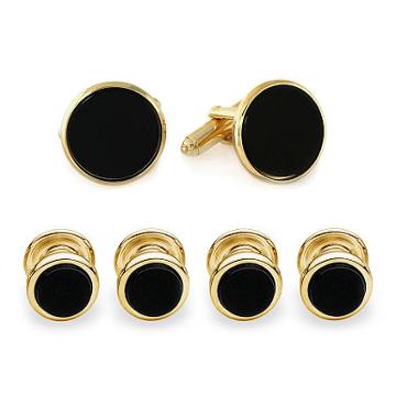 Formal Onyx Set Of 4 Shirt Studs And Cuff Links