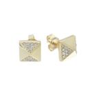 1/7 Ct. T.w. Diamond 10k Yellow Gold Pyramid Earrings
