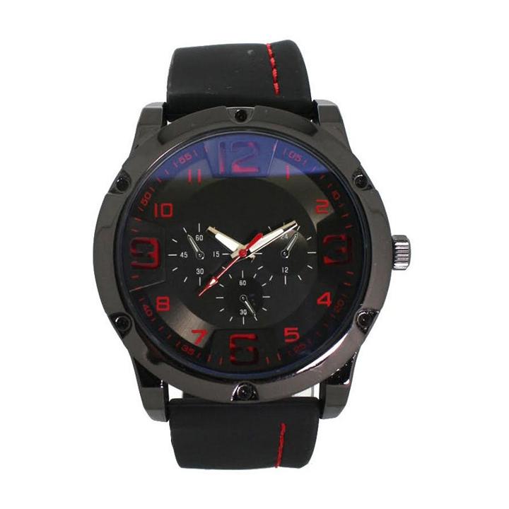 Olivia Pratt Womens Black Strap Watch-d26813blackred