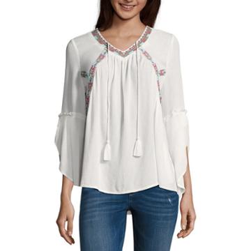 Artesia Elbow Sleeve Bell Sleeve Peasant Top