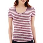 A.n.a Short-sleeve Striped Textured V-neck T-shirt