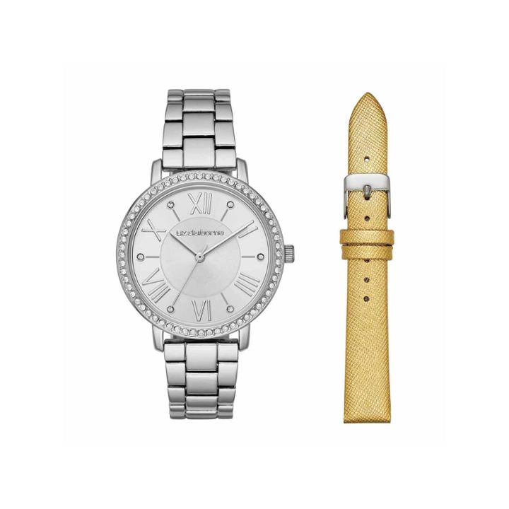 Liz Claiborne Womens Silver Tone Watch Boxed Set-lc4002