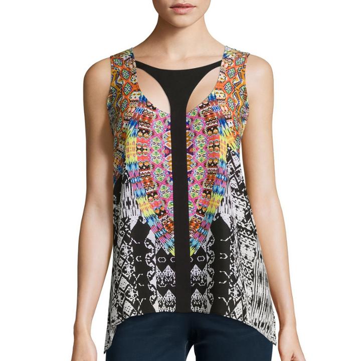 Bisou Bisou Sleeveless Keyhole Cage Top