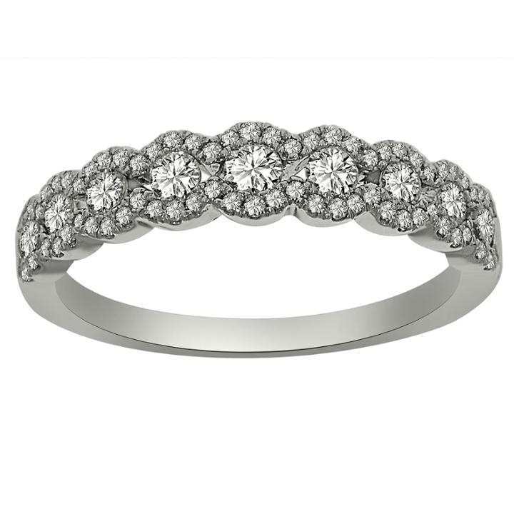Womens 5/8 Ct. T.w. Genuine White Diamond Platinum Band