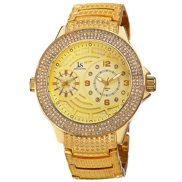 Joshua & Sons Mens Gold Tone Strap Watch-j-80yg