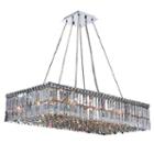 Cascade Collection 16 Light Chrome Finish And Clear Crystal Rectangle Chandelier