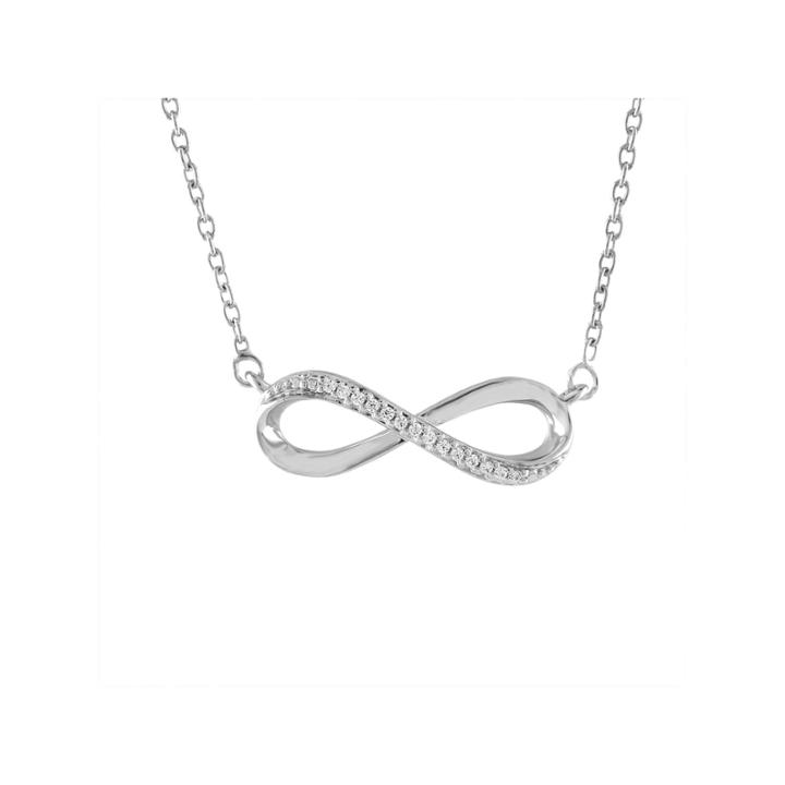 Womens Diamond Accent Sterling Silver Infinity Pendant Necklace