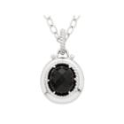 Womens Black Onyx Sterling Silver Pendant Necklace