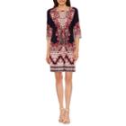 Studio 1 3/4 Sleeve Shift Dress-petites