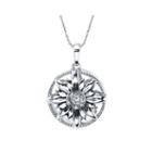 Inspired Moments&trade; Dancing Cubic Zirconia Sterling Silver Sunflower Pendant