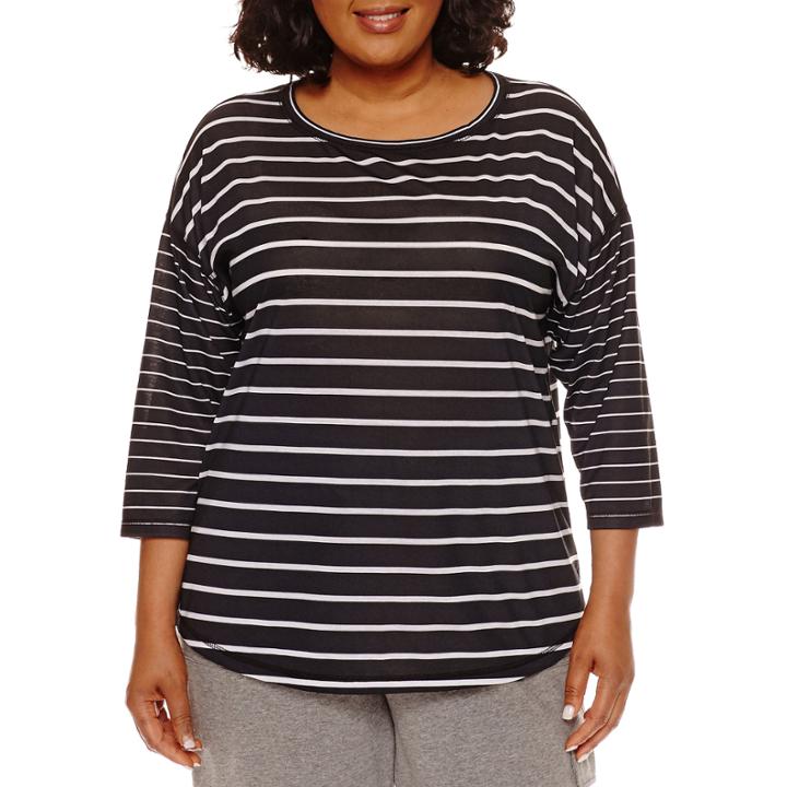 Made For Life 3/4 Sleeve Scoop Neck T-shirt-womens Plus