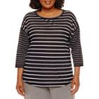 Made For Life 3/4 Sleeve Scoop Neck T-shirt-womens Plus
