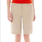 St. Johns Bay Secretly Slender Twill Bermuda Shorts