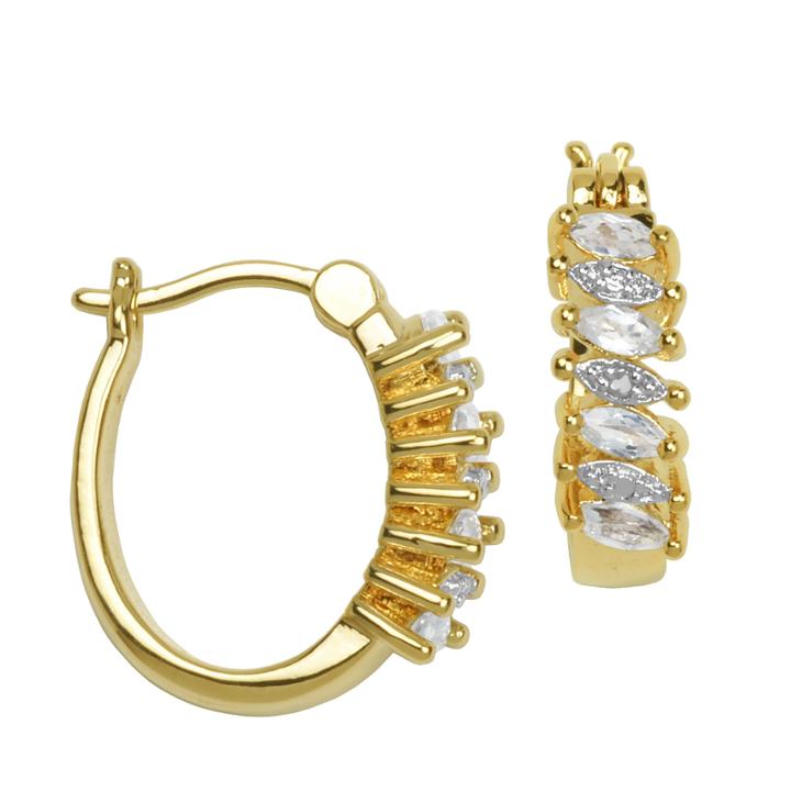 Sparkle Allure White Topaz Hoop Earrings