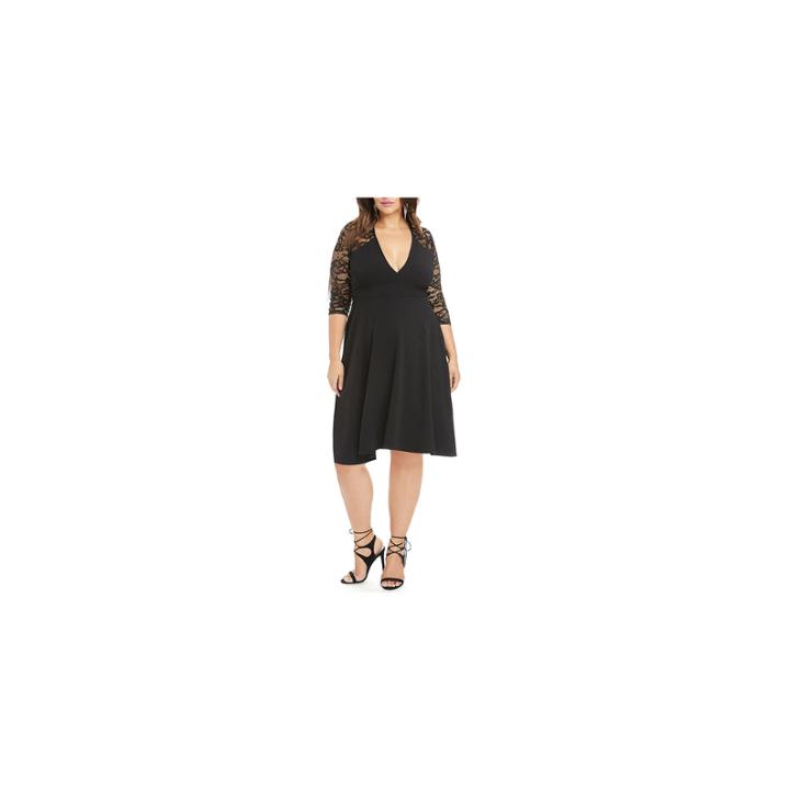 Fashion To Figure Daya Lace Fit & Flare Dress-plus
