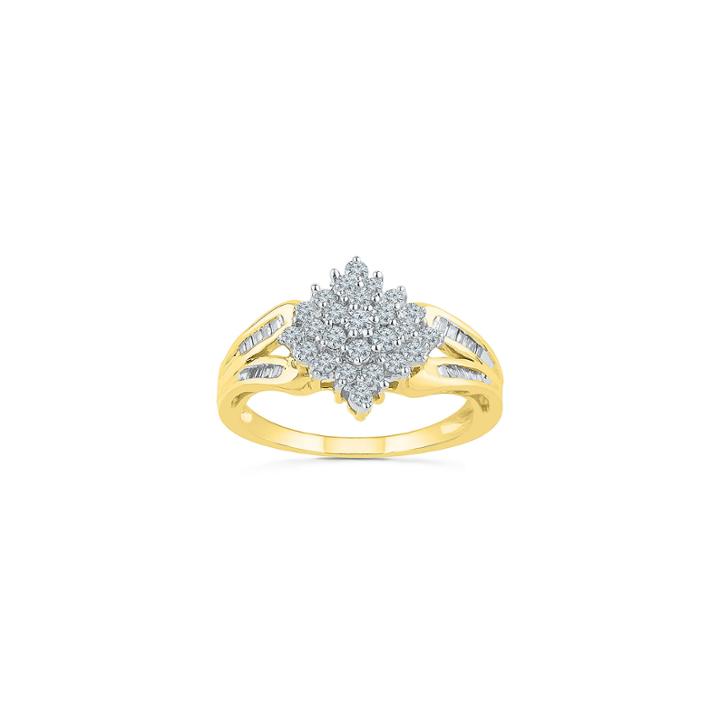 Womens 1/2 Ct. T.w. Genuine Multi-shape White Diamond Gold Engagement Ring