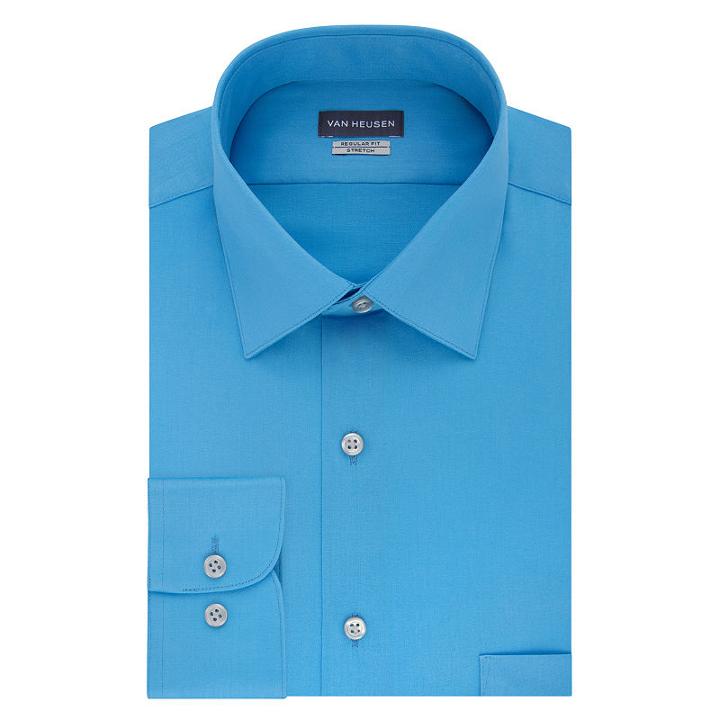 Van Heusen No Iron Lux Sateen Long Sleeve Sateen Dress Shirt