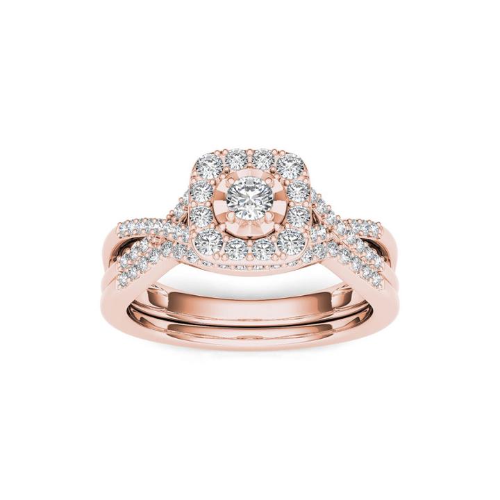 3/8 Ct. T.w. Diamond 10k Rose Gold Engagement Ring