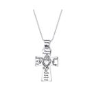 Inspired Moments&trade; Sterling Silver Cross With Cutout Heart Pendant Necklace