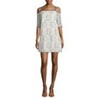 City Triangle 3/4 Sleeve Floral A-line Dress-juniors