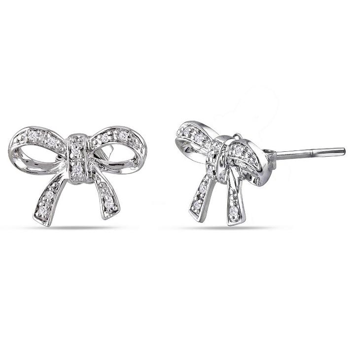 Diamond Accent Genuine White Diamond 9.6mm Stud Earrings