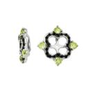 Genuine Black Sapphire And Peridot Sterling Silver Earring Jackets