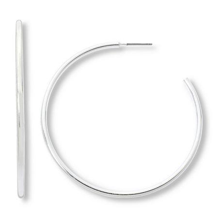 Sensitive Ears Large, Silver-tone Half-hoop Earrings