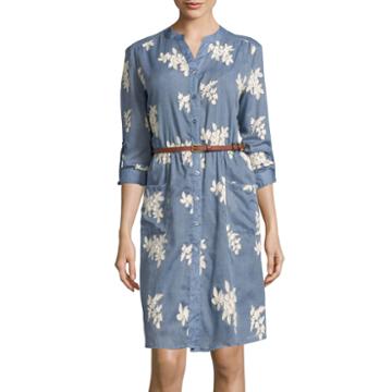 Trulli Long-sleeve Belted Print Shirtdress