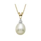 Certified Sofia&trade; Cultured Freshwater Pearl 14k Yellow Gold Pendant Necklace