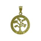 10k Yellow Gold Family Tree Charm Pendant