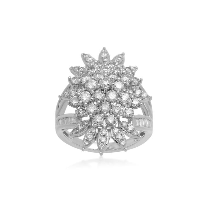 Womens 2 1/2 Ct. T.w. White Diamond 10k Gold Cocktail Ring