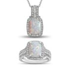 Lab Created Opal & Lab Created White Sapphire Sterling Silver 2 Pc. Boxed Set