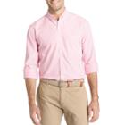 Izod Long Sleeve Sportflex Natural Stretch Stripe Woven Long Sleeve Stripe Button-front Shirt-big And Tall