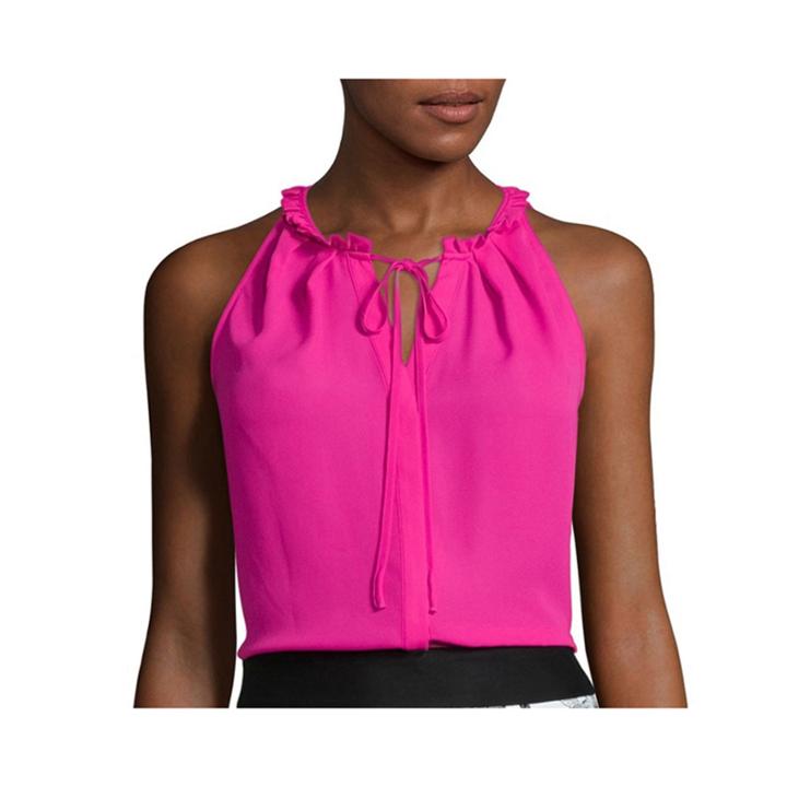 Worthington Sleeveless Halter Blouse With Tie - Tall