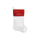 20 White Faux Fur Let It Snow! Christmas Stocking With Red Shadow Velveteen Cuff