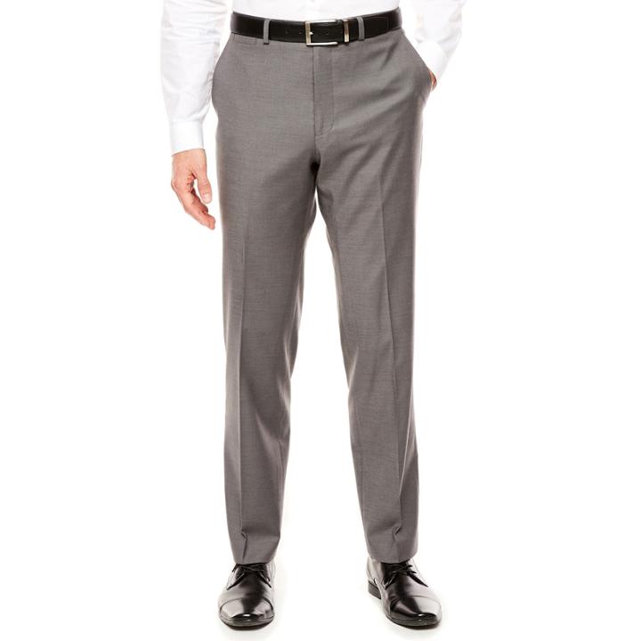 Men's J.ferrar Stretch Gray Sharkskin Slim-fit Pants