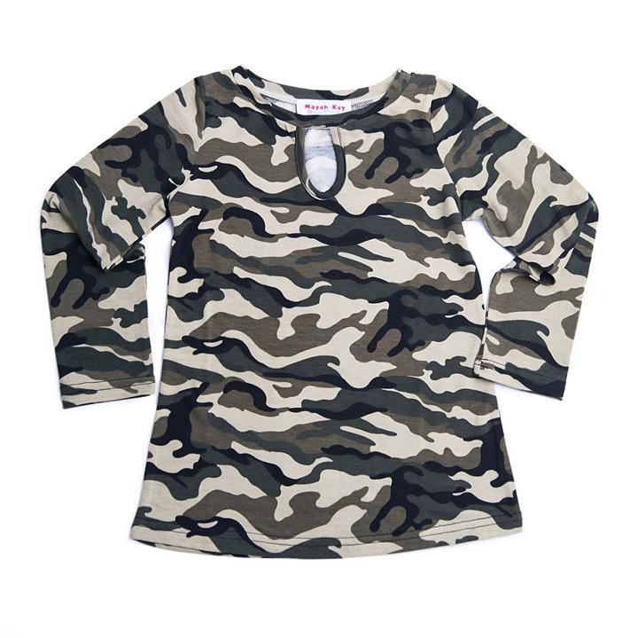 Mayah Kay Fashion Camo Keyhole Tunic