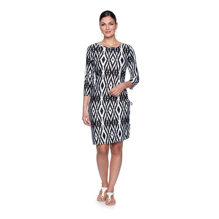 Lark Lane Must Haves Iii 3/4 Sleeve Embellished Diamond Shift Dress
