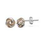 Two-tone Rope Trim Love Knot Earrings