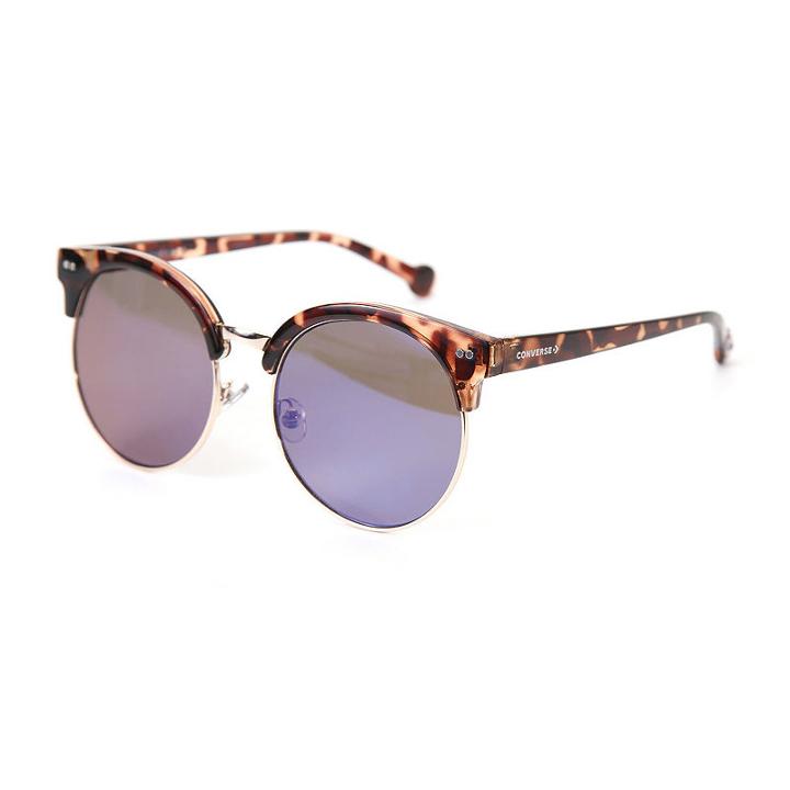 Converse Half Frame Round Uv Protection Sunglasses-womens