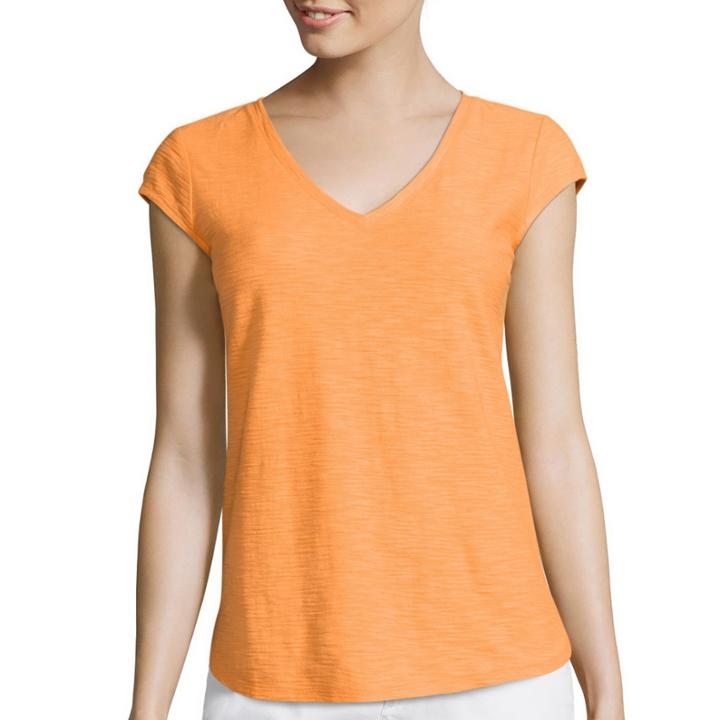 Liz Claiborne Short-sleeve V-neck Tee