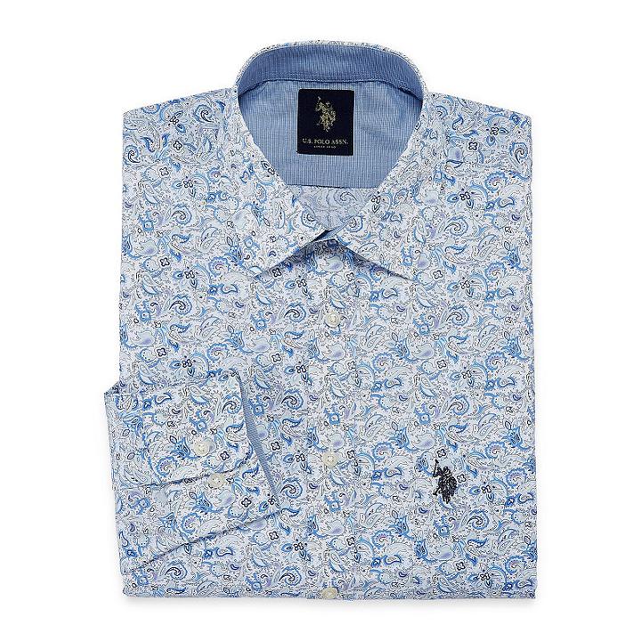 U.s. Polo Assn. Long Sleeve Paisley Dress Shirt