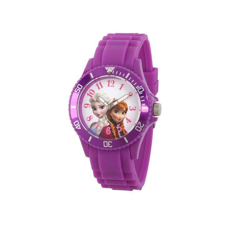 Disney Womens Frozen Purple Rubber Strap Watch