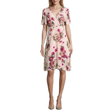Renn Short Sleeve Floral Wrap Dress