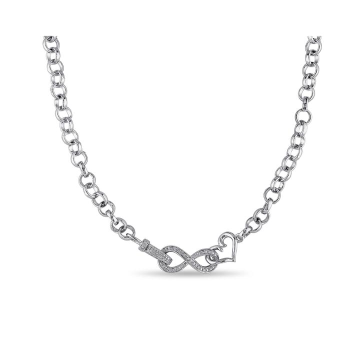 1/10 Ct. T.w. Diamond Sterling Silver Heart & Infinity Necklace