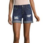 Arizona 9 Boyfriend Fit Denim Bermuda Shorts-juniors